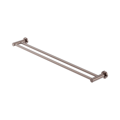 Mecca Double Towel Rail 800mm Brushed Bronze