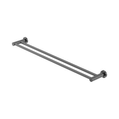 Mecca Double Towel Rail 800mm Gun Metal