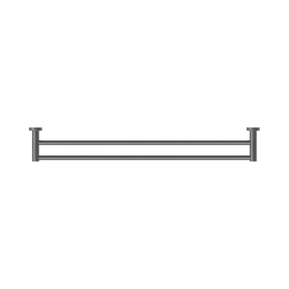 Mecca Double Towel Rail 800mm Gun Metal