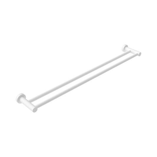 Mecca Double Towel Rail 800mm Matte White