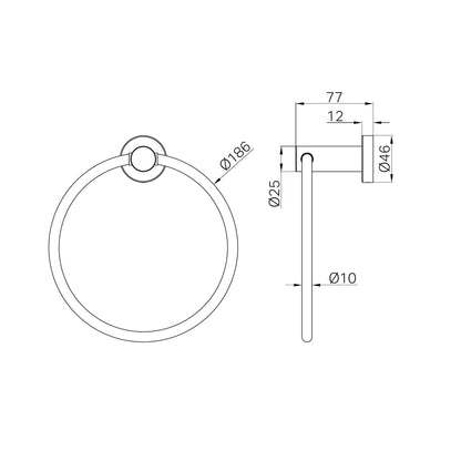 Mecca Hand Towel Ring Matte White