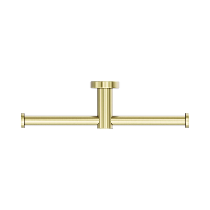 Mecca Double Toilet Roll Holder Brushed Gold