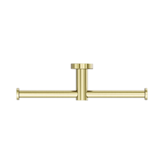 Mecca Double Toilet Roll Holder Brushed Gold
