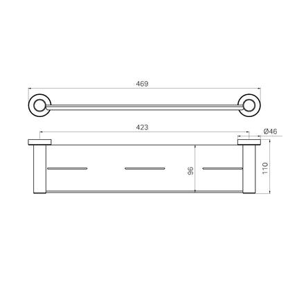 Mecca Metal Shower Shelf Matte White
