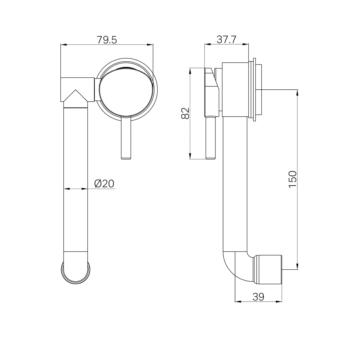 Caravan Low Profile Mixer Chrome