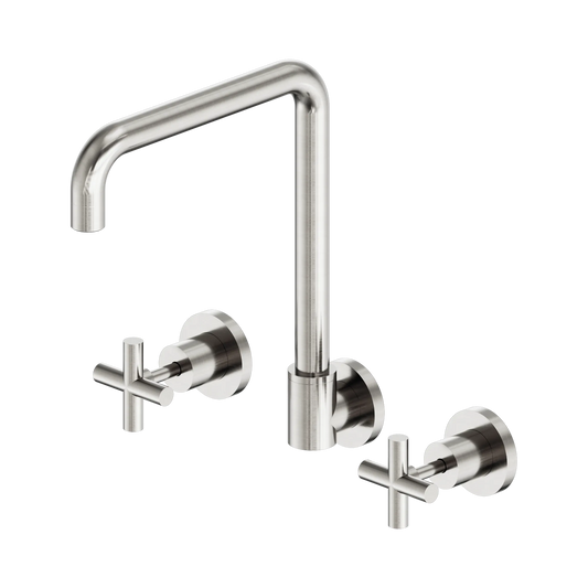 X Plus Wall Kitchen Set Swivel Spout Brushed Nickel
