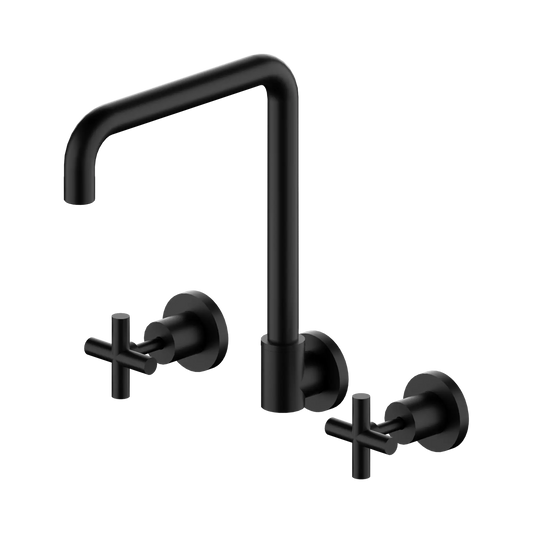 X Plus Wall Kitchen Set Swivel Spout Matte Black