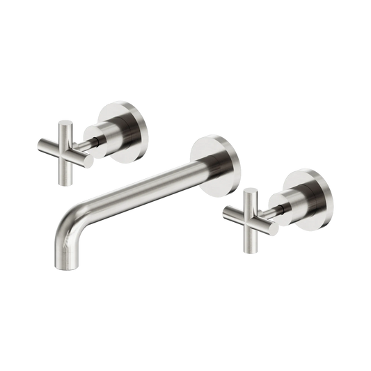 X Plus Wall Basin Set 215mm Brushed Nickel