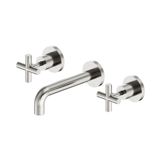 X Plus Wall Basin Set 180mm Brushed Nickel