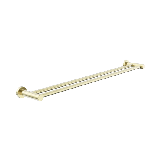 Dolce II Double Towel Rail 800mm Brushed Gold