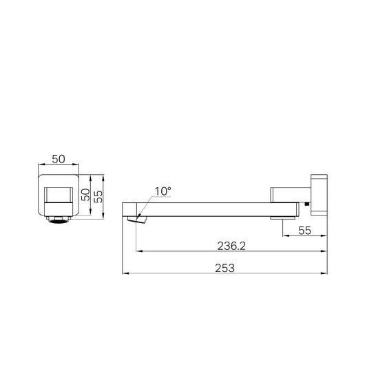 Bianca Swivel Bath Spout Only Brushed Nickel