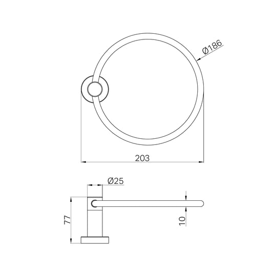 Dolce II Hand Towel Ring Gun Metal