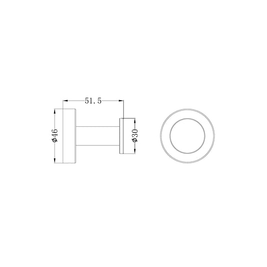 Dolce II Robe Hook Gun Metal