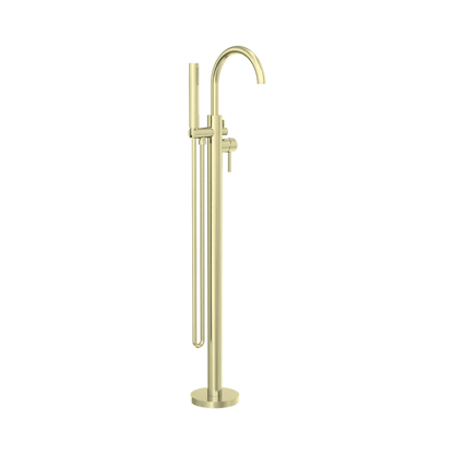 Mecca Round Freestanding Mixer With Hand Shower Brushed Gold