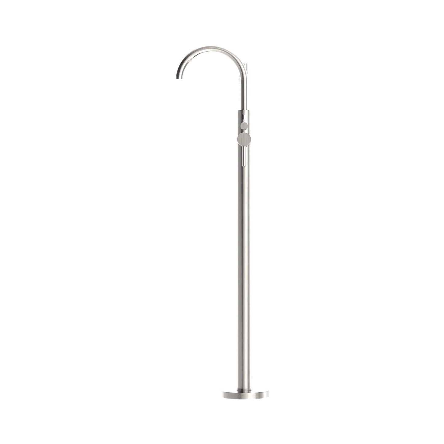 Mecca Round Freestanding Mixer With Hand Shower Brushed Nickel