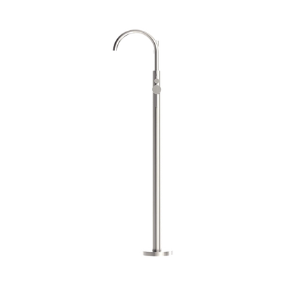 Mecca Round Freestanding Mixer With Hand Shower Brushed Nickel