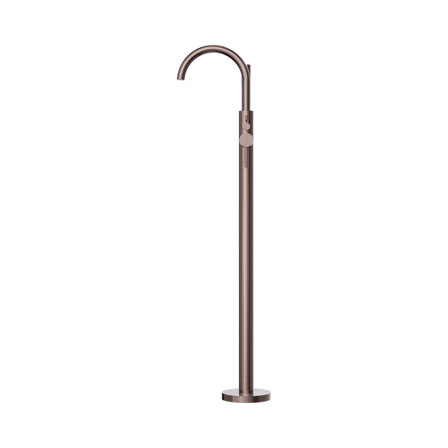 Nero Mecca Round Freestanding Mixer With Hand Shower Brushed Bronze