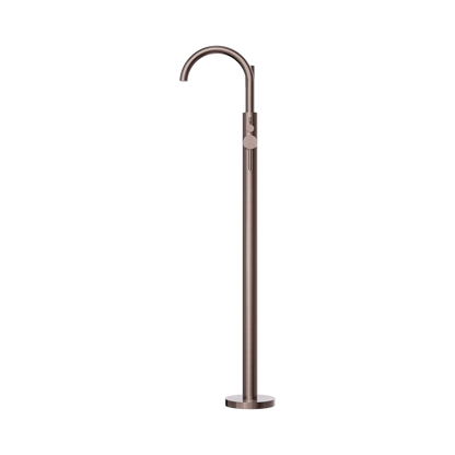 Nero Mecca Round Freestanding Mixer With Hand Shower Brushed Bronze