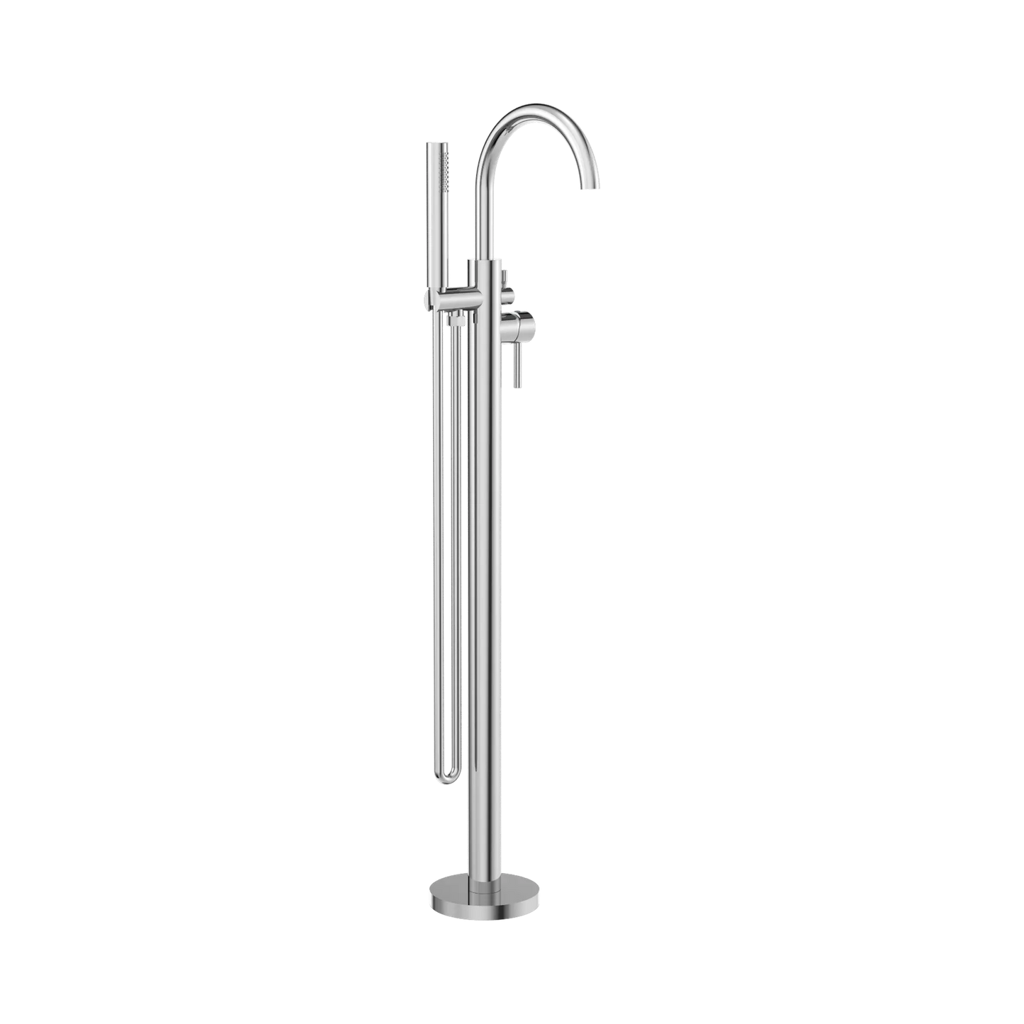 Mecca Round Freestanding Mixer With Hand Shower Chrome