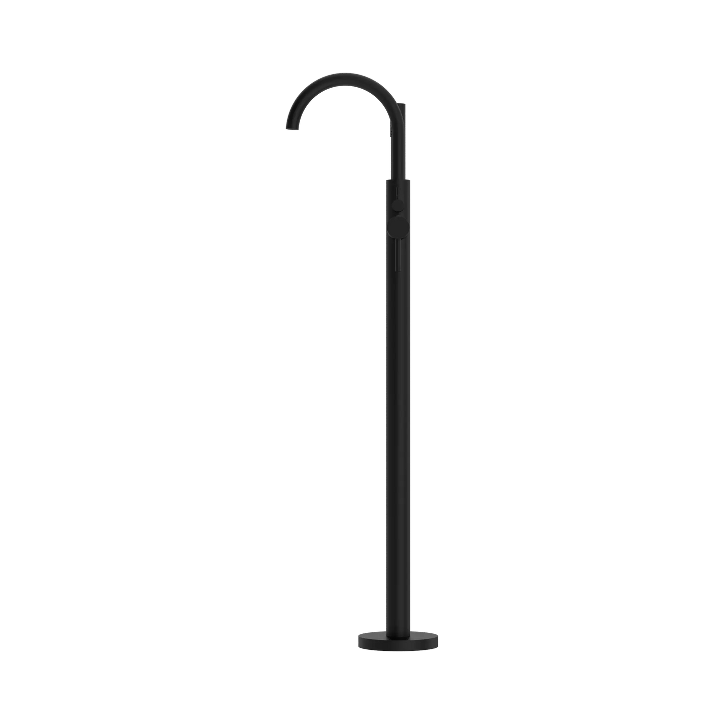 Mecca Round Freestanding Mixer With Hand Shower Matte Black