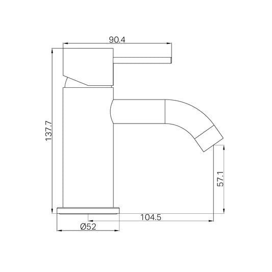 Mecca Mini Basin Mixer Gun Metal