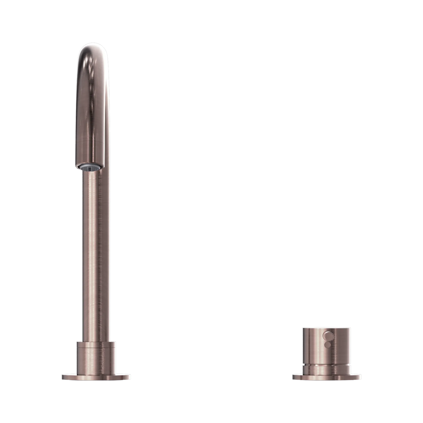 Mecca Hob Basin Mixer Round Swivel Spout Brushed Bronze