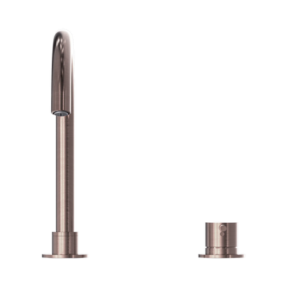 Mecca Hob Basin Mixer Round Swivel Spout Brushed Bronze
