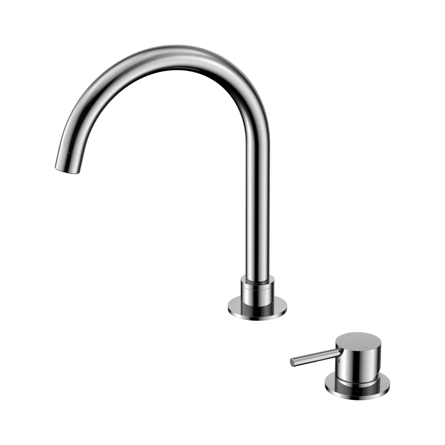 Mecca Hob Basin Mixer Round Swivel Spout Chrome