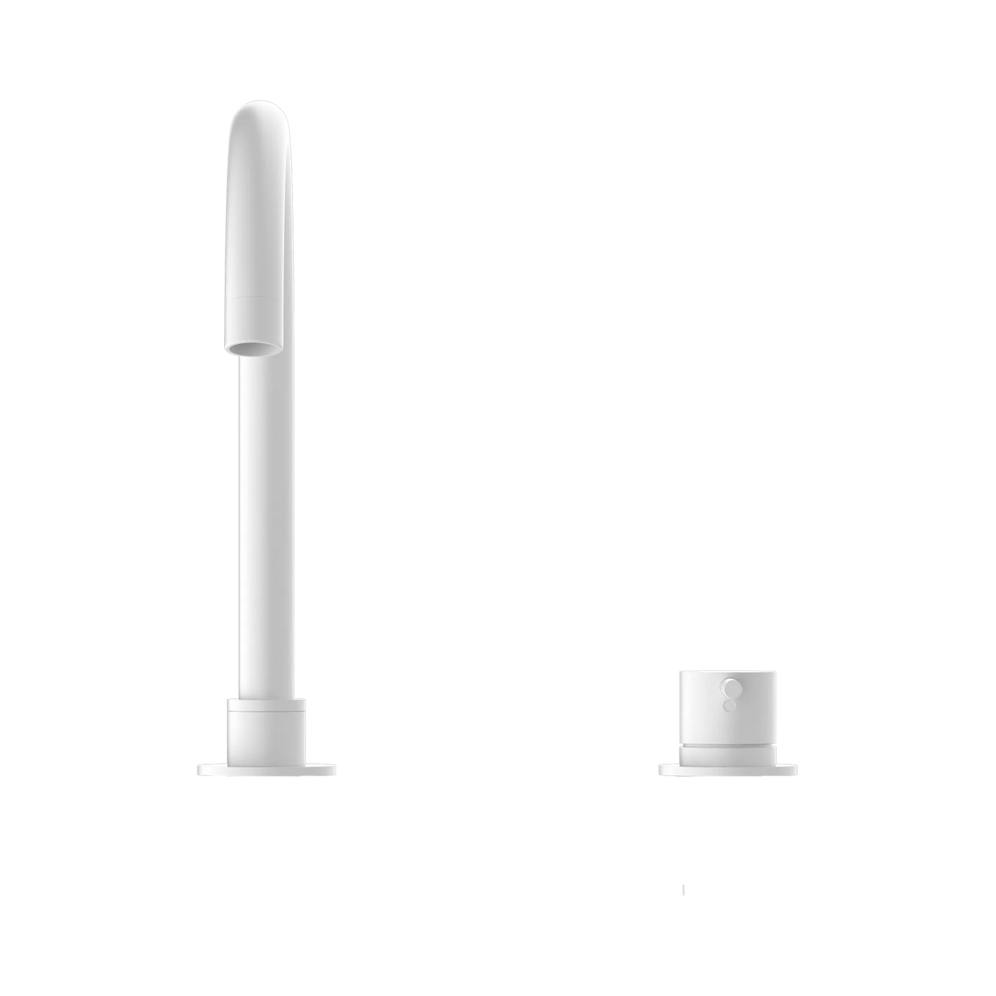Mecca Hob Basin Mixer Round Swivel Spout Matte White