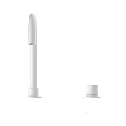 Mecca Hob Basin Mixer Round Swivel Spout Matte White