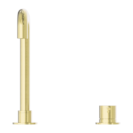 Mecca Hob Basin Mixer Square Swivel Spout Brushed Gold