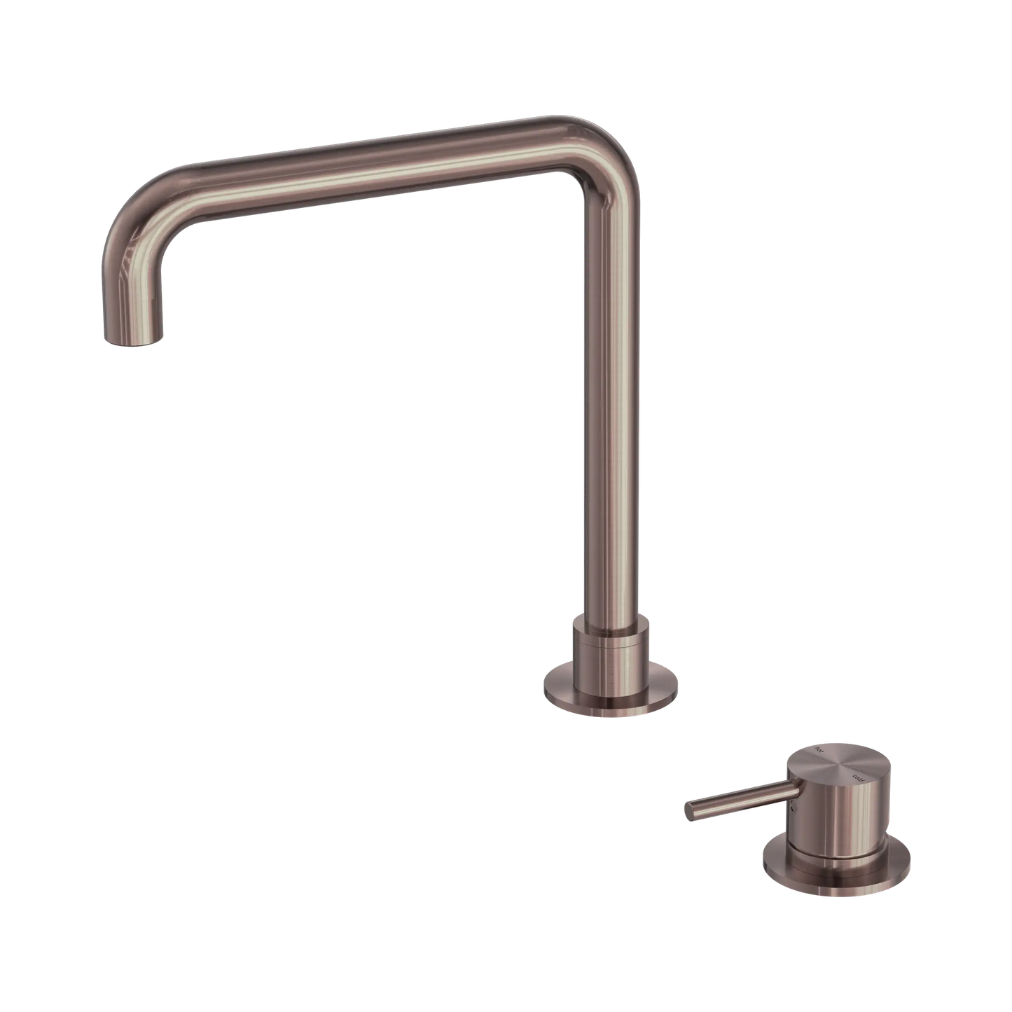 Mecca Hob Basin Mixer Square Swivel Spout Brushed Bronze