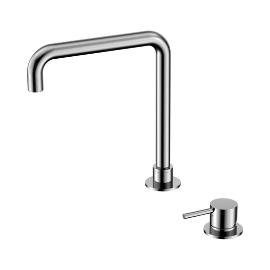 Mecca Hob Basin Mixer Square Swivel Spout Chrome