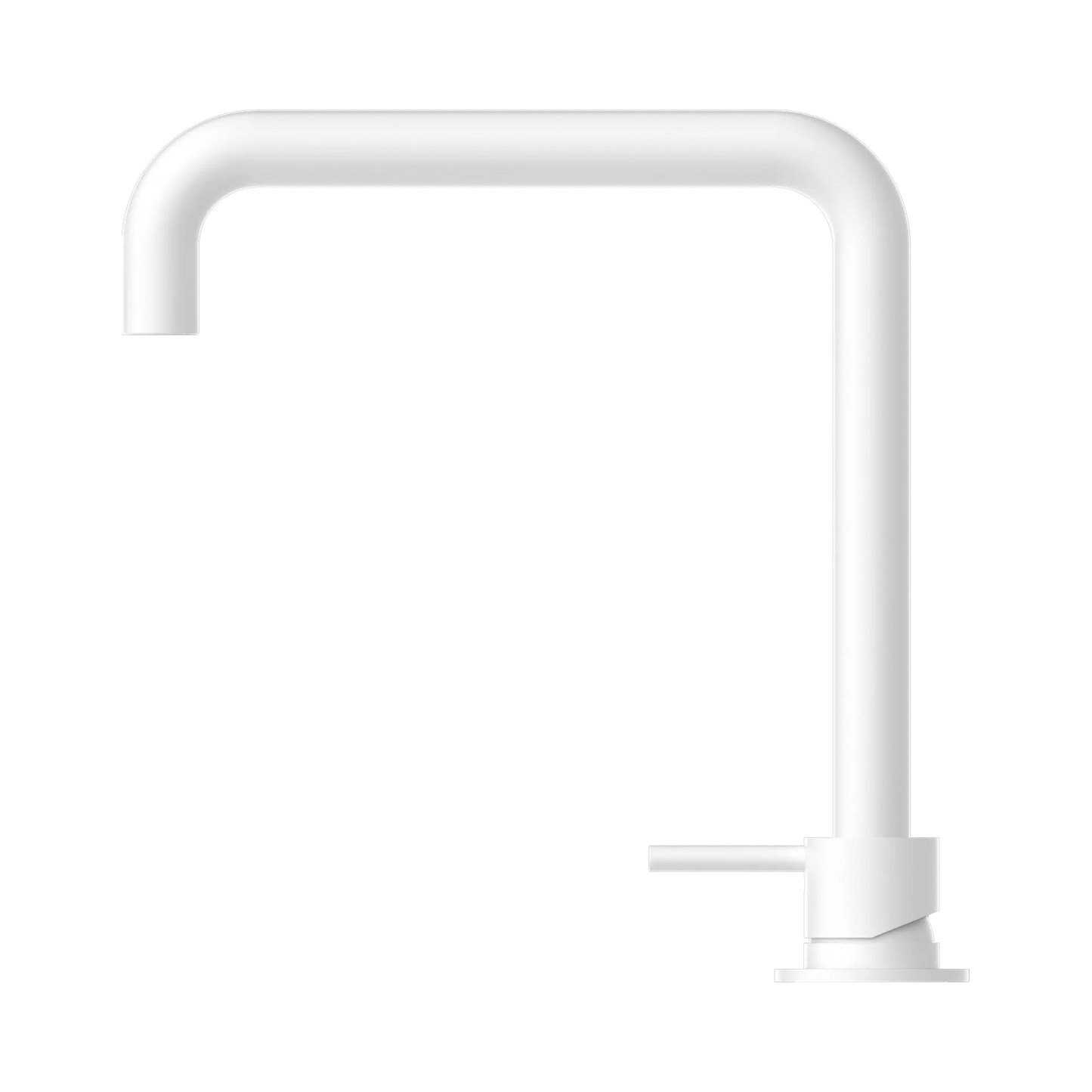 Mecca Hob Basin Mixer Square Swivel Spout Matte White