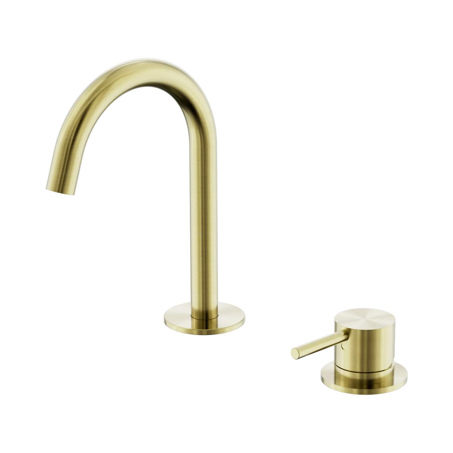 Mecca Hob Baisn Mixer Set Arc Spout Brushed Gold