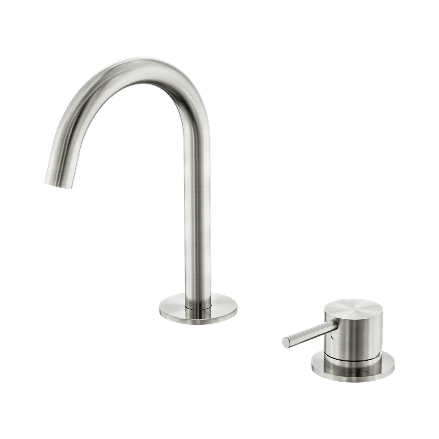 Mecca Hob Baisn Mixer Set Arc Spout Brushed Nickel