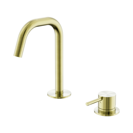 Mecca Hob Baisn Mixer Set Edge Spout Brushed Gold