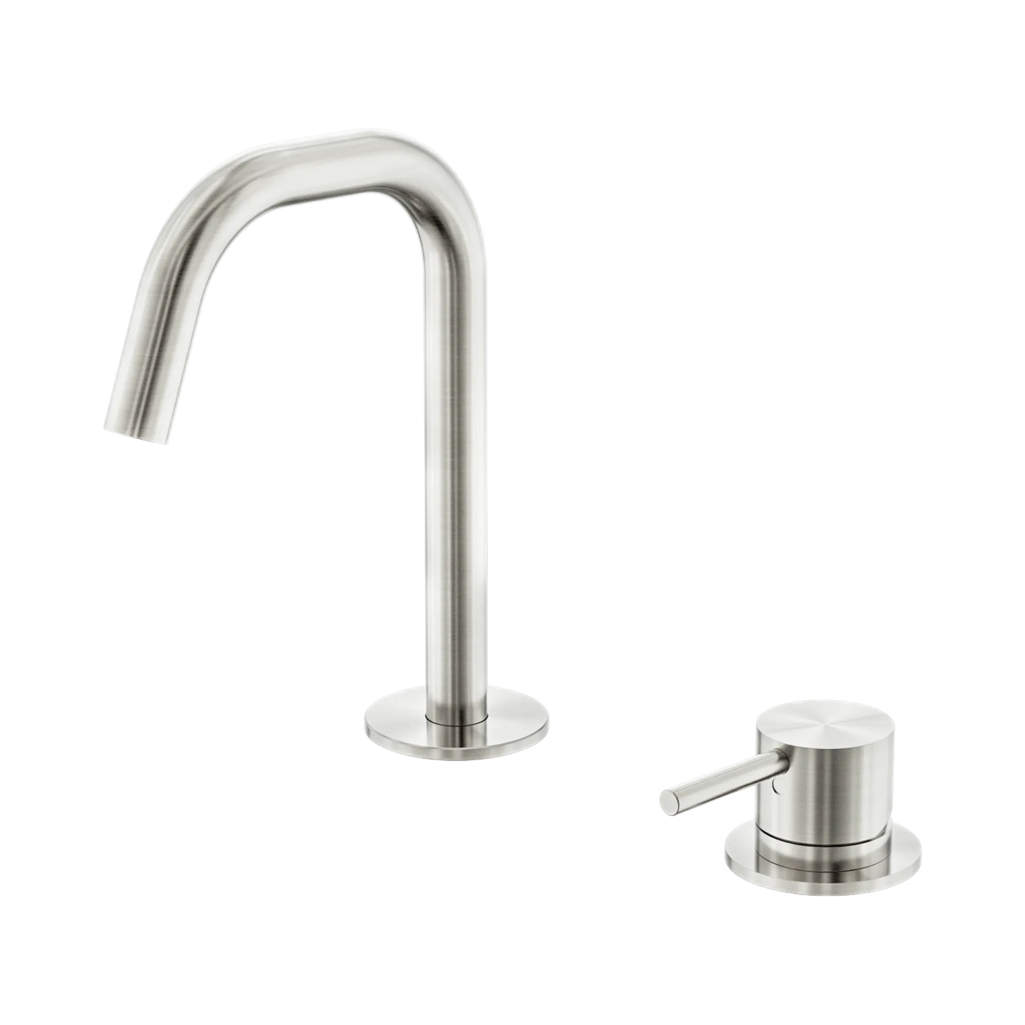 Mecca Hob Baisn Mixer Set Edge Spout Brushed Nickel