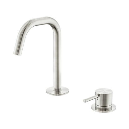 Mecca Hob Baisn Mixer Set Edge Spout Brushed Nickel