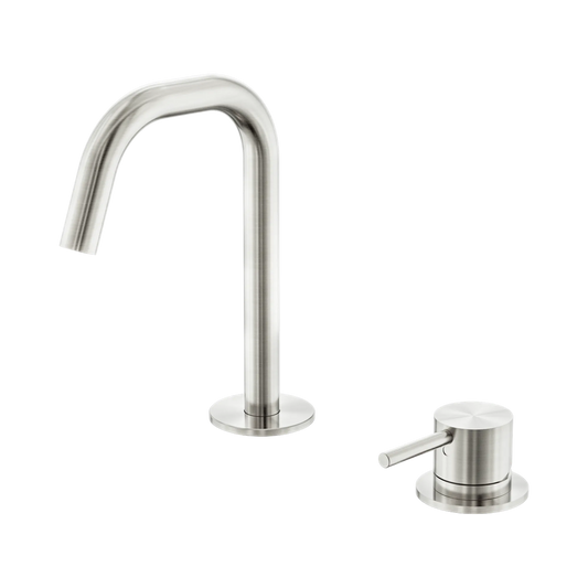Mecca Hob Baisn Mixer Set Edge Spout Brushed Nickel