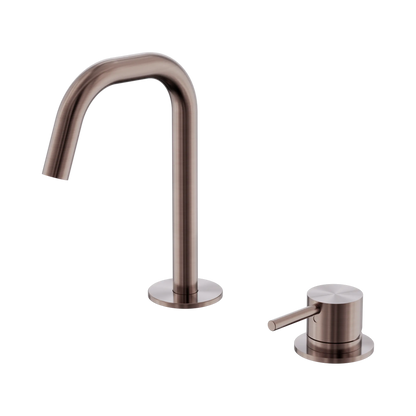 Mecca Hob Baisn Mixer Set Edge Spout Brushed Bronze