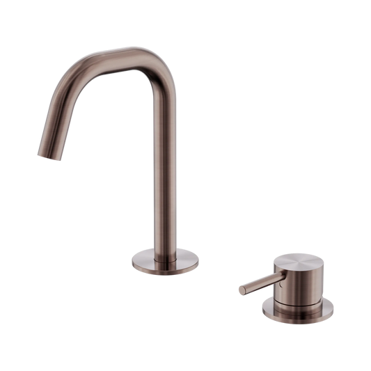 Mecca Hob Baisn Mixer Set Edge Spout Brushed Bronze