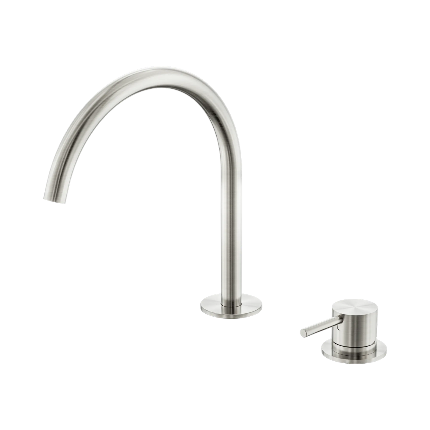 Mecca Hob Bath/Kitchen Mixer Set Arc Spout Brushed Nickel
