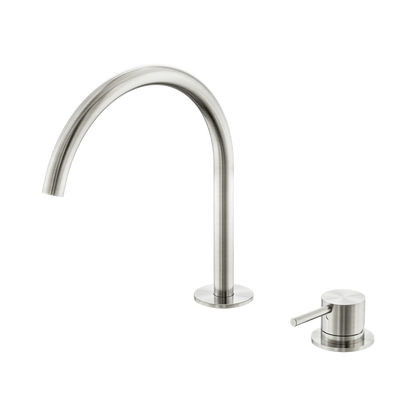 Mecca Hob Bath/Kitchen Mixer Set Arc Spout Brushed Nickel