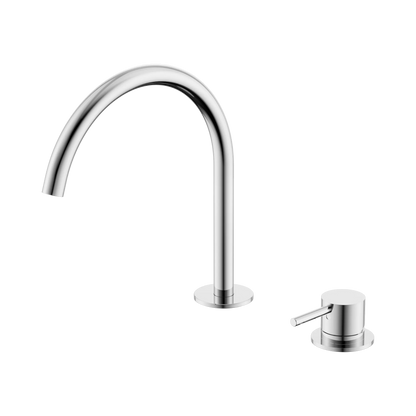 Mecca Hob Bath/Kitchen Mixer Set Arc Spout Chrome