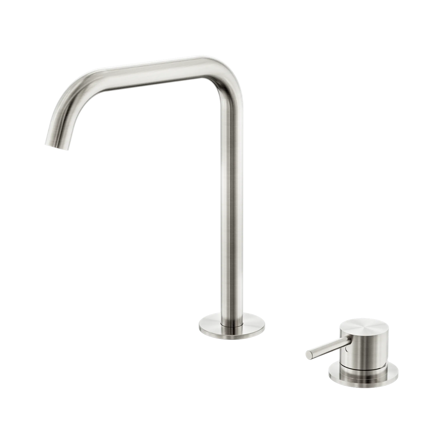 Mecca Hob Bath/Kitchen Mixer Set Edge Spout Brushed Nickel