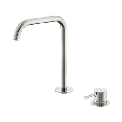 Mecca Hob Bath/Kitchen Mixer Set Edge Spout Brushed Nickel