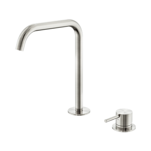 Mecca Hob Bath/Kitchen Mixer Set Edge Spout Brushed Nickel