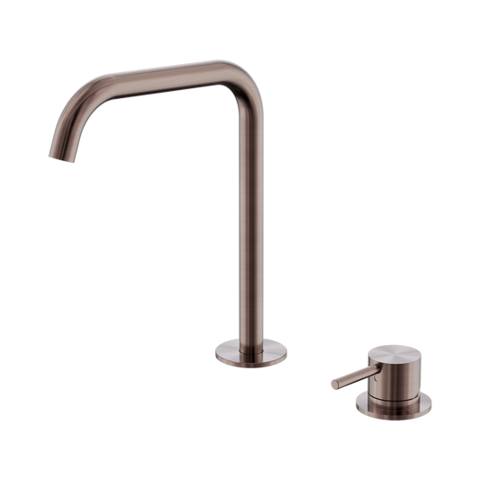 Mecca Hob Bath/Kitchen Mixer Set Edge Spout Brushed Bronze