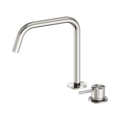Mecca Hob Bath/Kitchen Mixer Set Edge Spout II Brushed Nickel